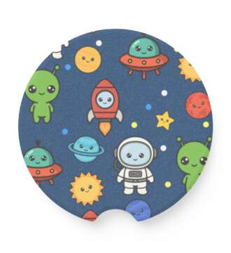 Outer Space Set of 2 Soapstone Car Coasters